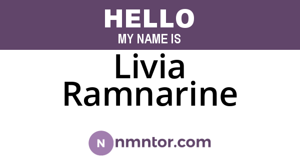 Livia Ramnarine