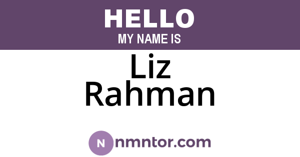 Liz Rahman
