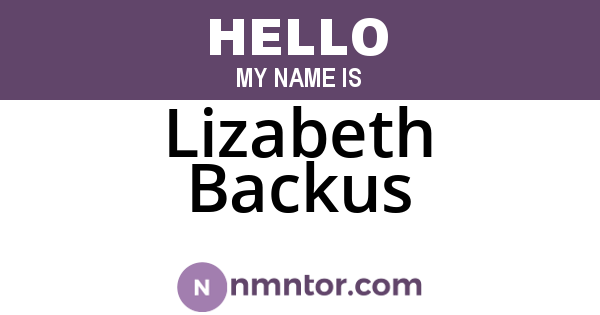 Lizabeth Backus