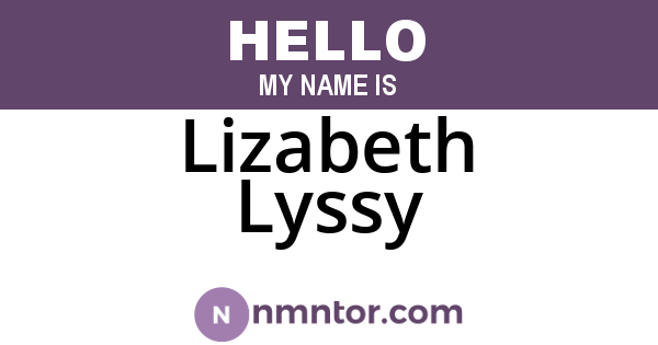 Lizabeth Lyssy
