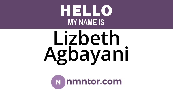 Lizbeth Agbayani