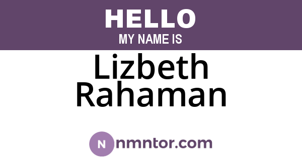 Lizbeth Rahaman
