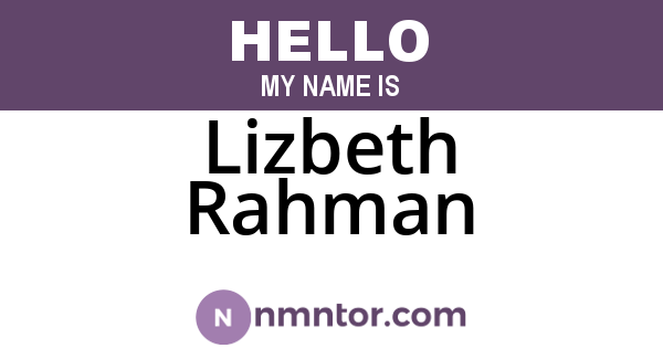Lizbeth Rahman