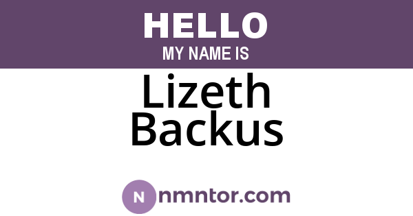 Lizeth Backus
