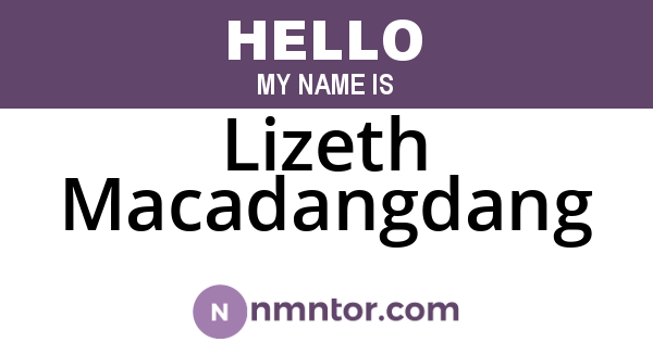 Lizeth Macadangdang