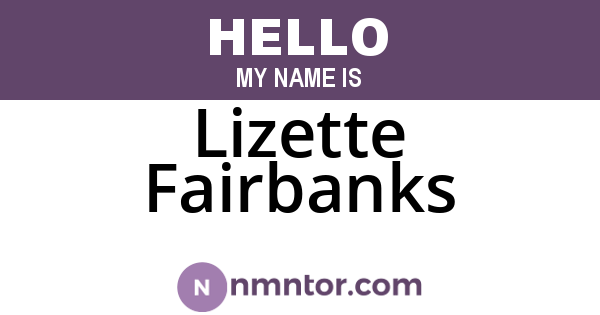 Lizette Fairbanks