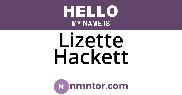 Lizette Hackett
