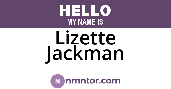 Lizette Jackman