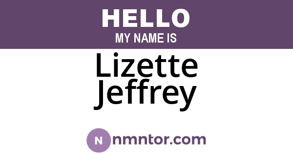 Lizette Jeffrey