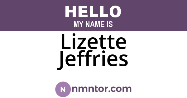 Lizette Jeffries