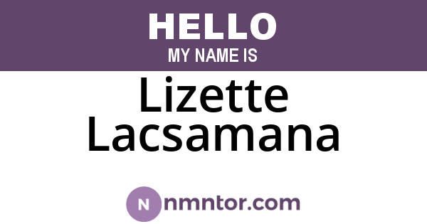 Lizette Lacsamana
