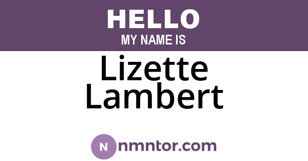 Lizette Lambert