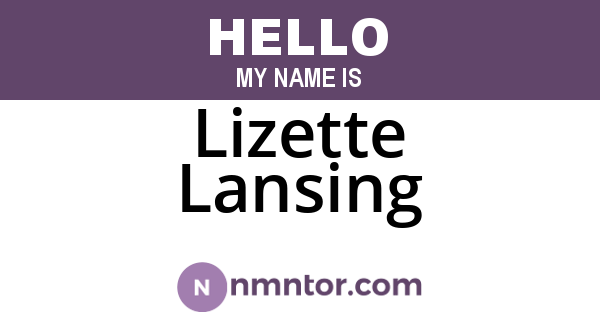 Lizette Lansing