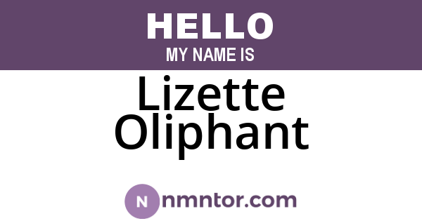 Lizette Oliphant