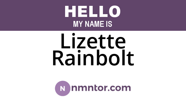 Lizette Rainbolt
