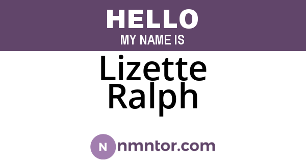 Lizette Ralph