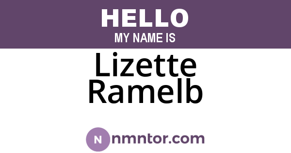 Lizette Ramelb