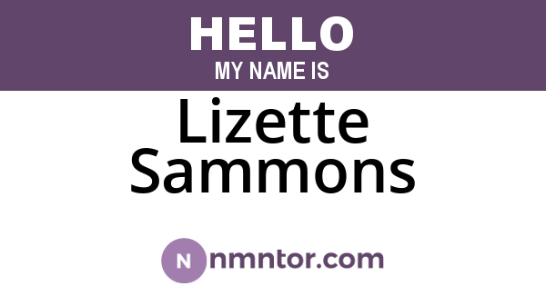 Lizette Sammons