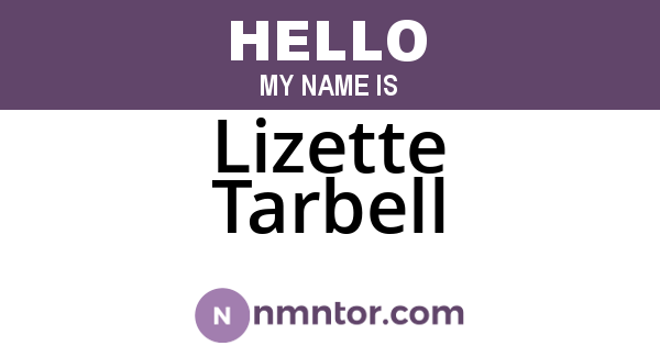 Lizette Tarbell
