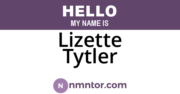 Lizette Tytler