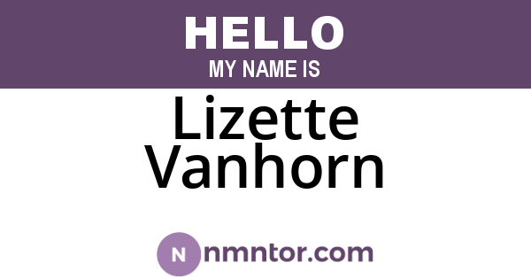 Lizette Vanhorn