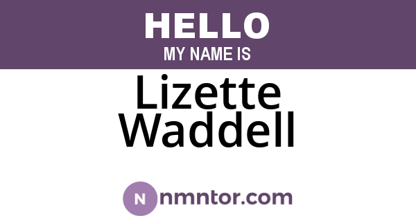 Lizette Waddell