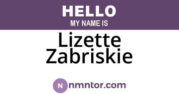 Lizette Zabriskie