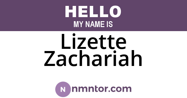 Lizette Zachariah