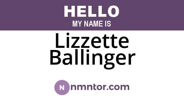 Lizzette Ballinger
