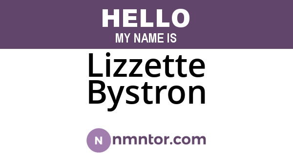 Lizzette Bystron