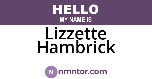 Lizzette Hambrick