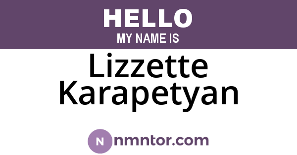 Lizzette Karapetyan