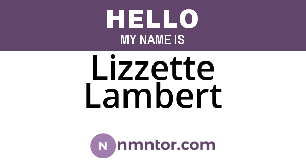 Lizzette Lambert
