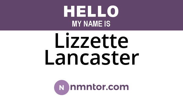 Lizzette Lancaster