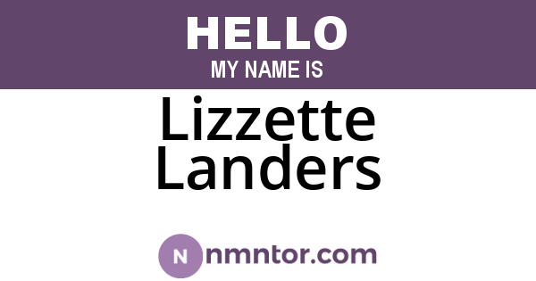 Lizzette Landers