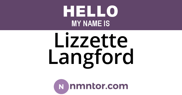 Lizzette Langford