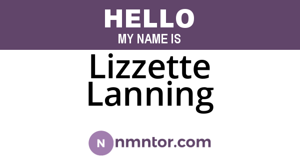 Lizzette Lanning