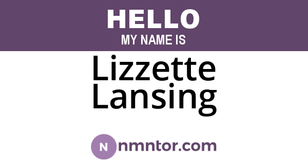 Lizzette Lansing