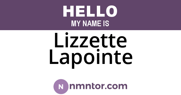 Lizzette Lapointe
