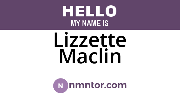 Lizzette Maclin