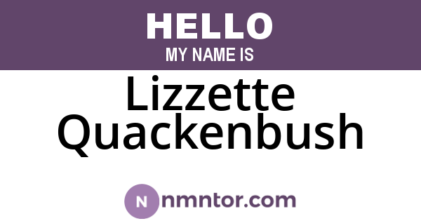 Lizzette Quackenbush