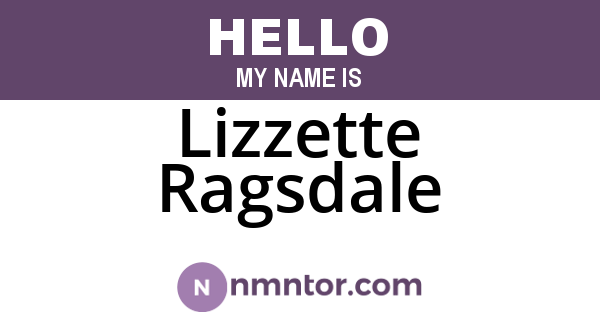 Lizzette Ragsdale