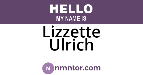 Lizzette Ulrich