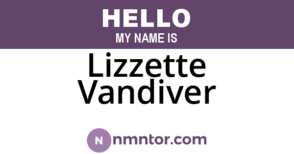 Lizzette Vandiver