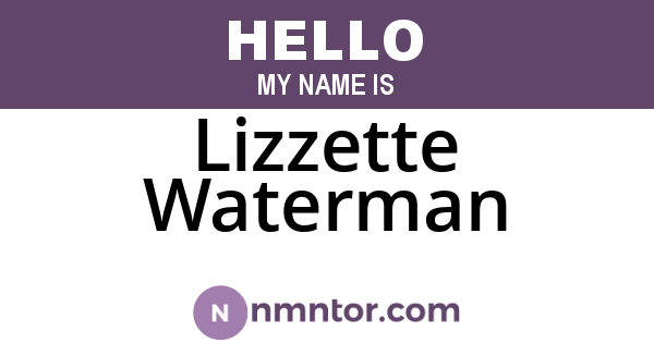 Lizzette Waterman