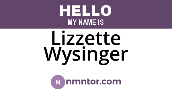 Lizzette Wysinger