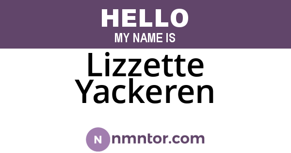 Lizzette Yackeren