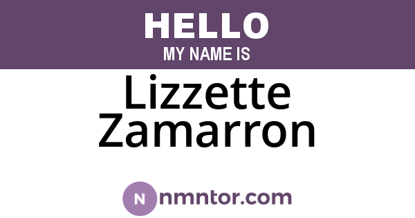 Lizzette Zamarron
