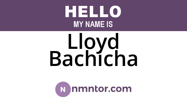 Lloyd Bachicha