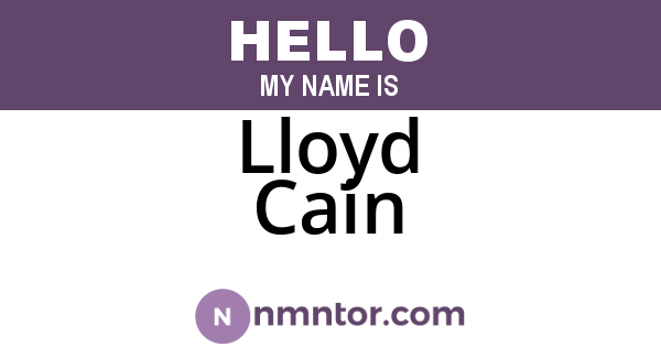 Lloyd Cain